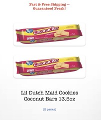 Lil Dutch Maid Cookies Coconut Bars, 13.5oz (2 Packages)