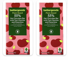 bettergoods Plant Based 55% Oat Cherry & Pistachio Chocolate Bar, 3.5oz, 2 Bars