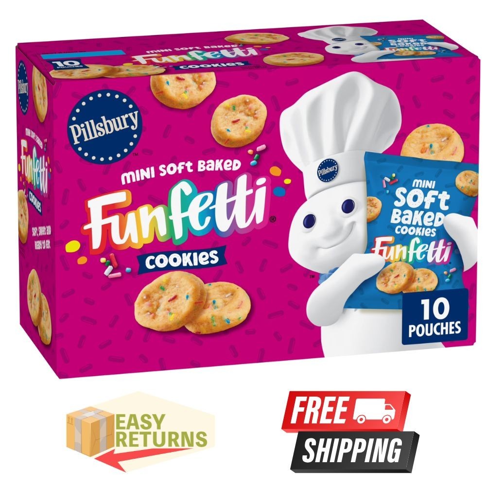 Pillsbury Funfetti Mini Soft Baked Cookies (10 Pouches)