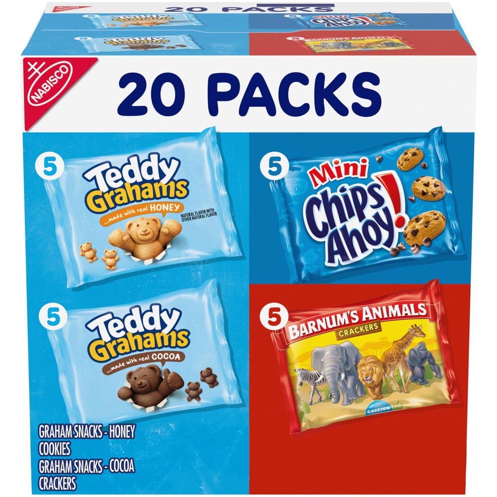 Nabisco Fun Shapes Variety Pack 20 Snack Packs Barnum’s Animal Crackers Teddy…