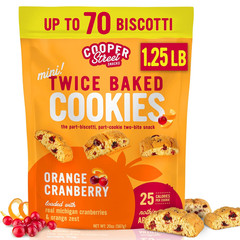 Twice Baked Orange Cranberry Biscotti Cookies – 1.25 Lb – Light and Crispy Coffe
