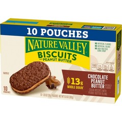 Nature Valley Chocolate Peanut Butter Biscuit Bars, 10-Pack, 13.5 oz