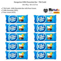 Hungarian Tibi Csoki – Milk Chocolate Bar with Pear Cream – 10 x 90g