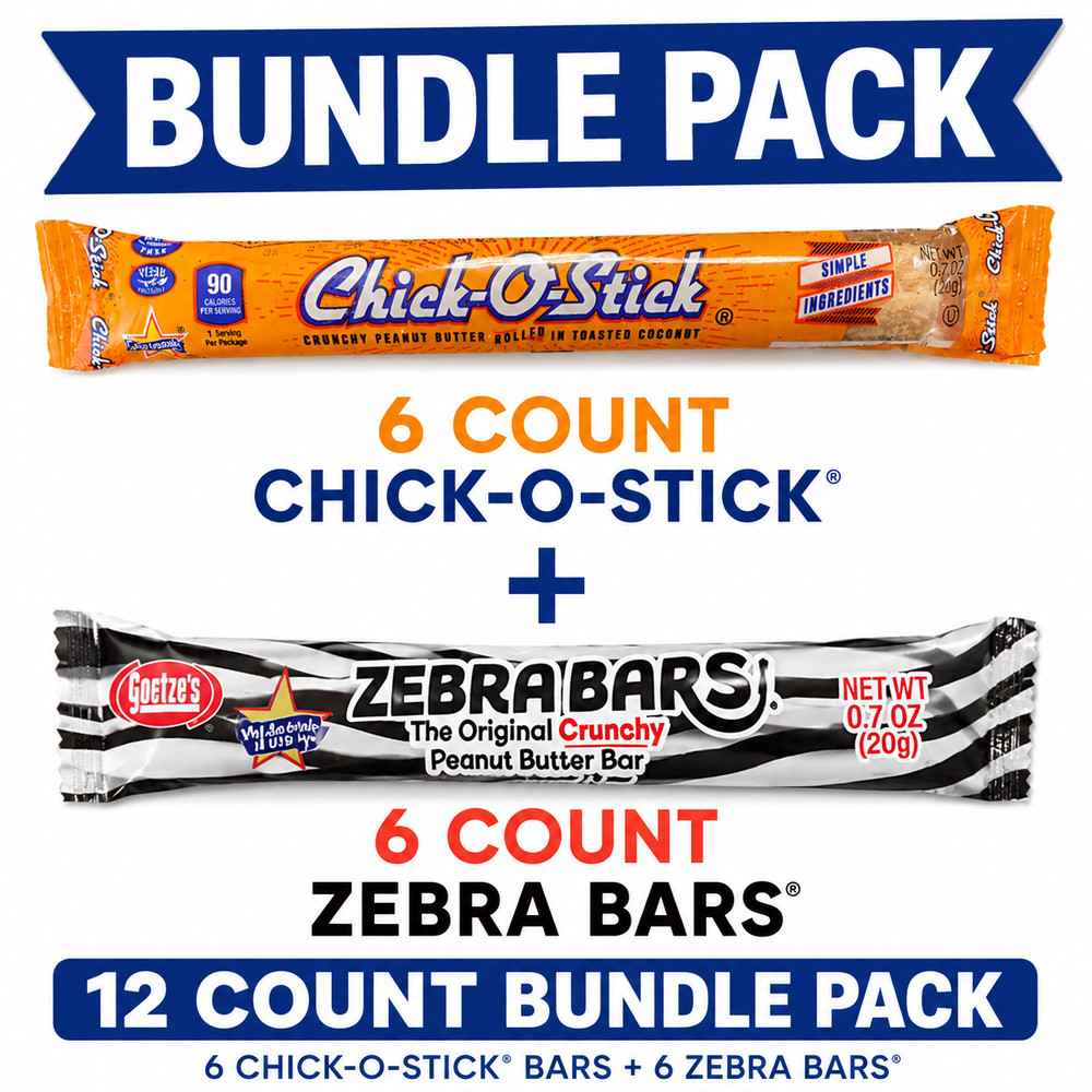 Chick-O-Stick & Zebra Bars 12 Count Candy Bundle 6 Each