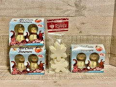 Hot Cocoa Snowman 2 pack Decorated Belgian Milk Chocolate w/ Marshmallow Flakes