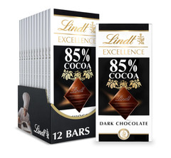 Lindt Excellence 85% Cocoa Dark Chocolate Bar 3.5oz 12 Pack
