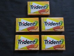 (5) Packs Trident Long Lasting Pineapple Twist 14 Sugar Free Gum Sticks / Pack