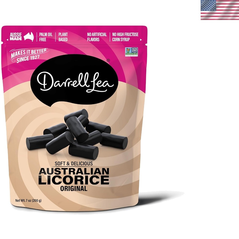 Chewy Black Licorice Candy, 7oz Non-GMO, Palm Oil Free – Perfect for Sharing