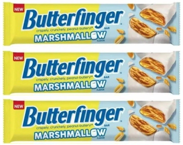 3 – Marshmallow Butterfinger Bar Limited Edition 1.9 oz 54g each (Lot of 3 Bars)