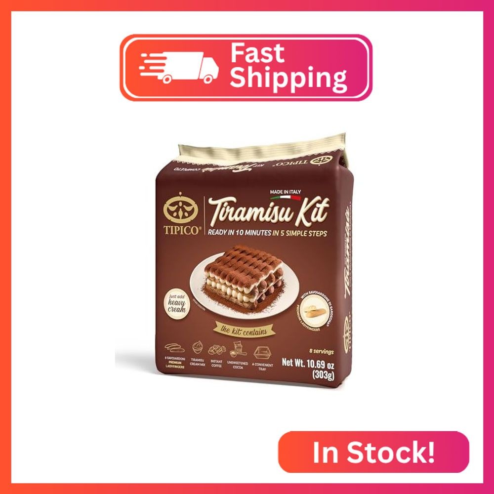 Tipico Tiramisu Kit (Pack of 1) – Authentic Italian Dessert, Easy to Make, Cream