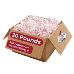 Soft Peppermint Puffs Bulk 20 lb Case Individually Wrapped Candy for Offices Rec