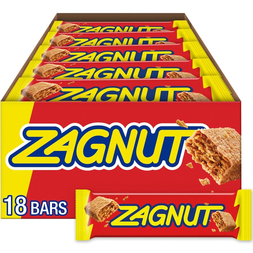 2 Boxes ZAGNUT Crunchy Peanut Butter with Toasted Coconut Candy Bars 36 Count