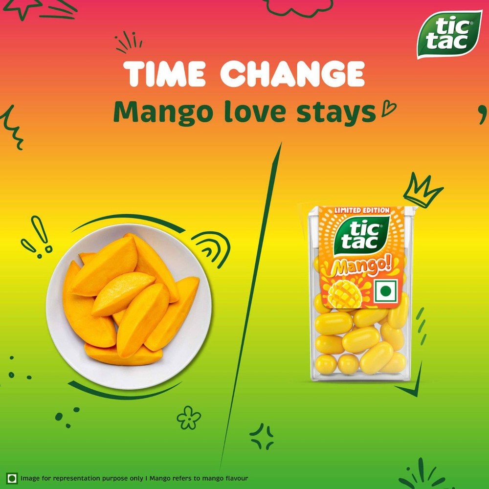 Tic Tac Mango Flavour , pack of 5 each 13g Free Ship