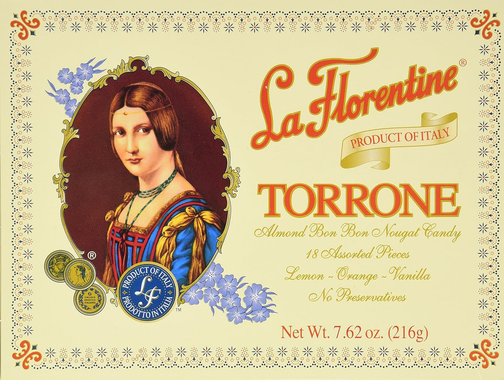 Torrone Nougat Candy Assortment 7.62oz Mixed Fruit Lemon Orange Vanilla Box