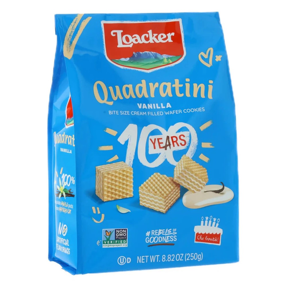 Loacker Quadratini Hazelnut Wafer Cookies 8.82 Oz