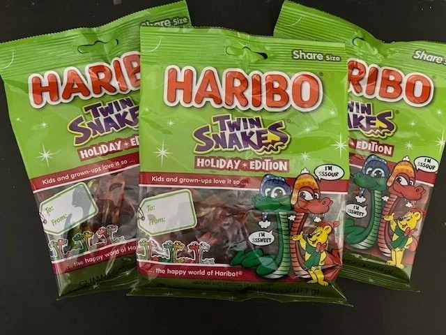 *LIMITED HOLIDAY EDITION* Haribo TWIN SNAKES Gummi Gummy Candy {3 BAGS}