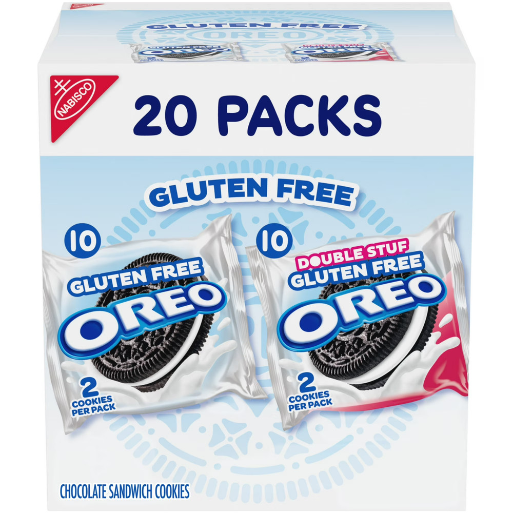 OREO Gluten Free Original & Double Stuf Chocolate Sandwich Cookies Variety Pack,