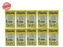10 X 25g Ricola Herbal Sugar Free Fresh Pearls Lemon Mint Chewy Refreshment