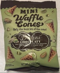 NEW—DUBAI CHOCOLATE—mini waffle cones bag—1.7 Oz—1 pack Of 8–SHIPS IN 24 HOURS—