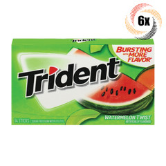 6x Packs Trident Watermelon Twist Sugar Free Chewing Gum | 14 Sticks Per Pack