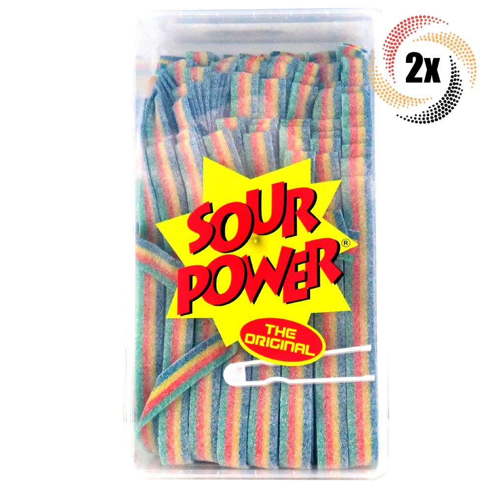 2x Tubs Sour Power Quattro Assorted Candy Belts | 144 Belts Per Tub | 2.5lbs