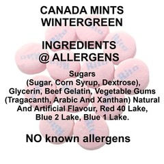 Pink Wintergreen Mints Canada Mints 2 pounds Lozengers Menta