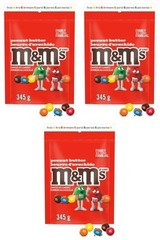 M&M’S, Peanut Butter Milk Chocolate Candies, Family Size Bag, 345g (3 Pack)