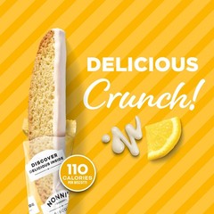 Nonni’s Limone Biscotti, Individually Wrapped Italian Lemon Cookie Snacks
