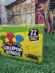 Warheads Lollipop Rings Green Apple, Watermelon, Blue Raspberry Box of 22 New