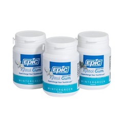 Epic Xylitol Chewing Gum 50 Count Pack of 3 Sugar Free Wintergreen Flavor