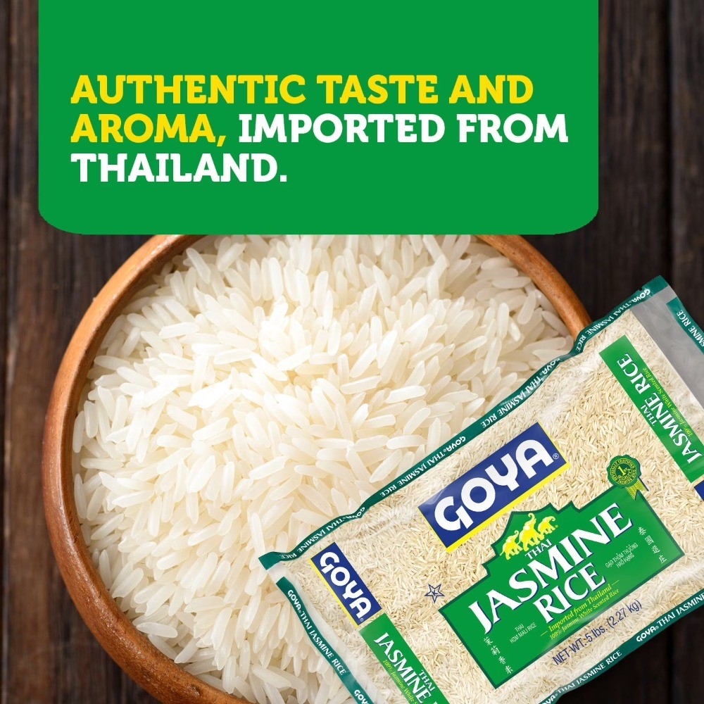 GOYA Thai Jasmine Rice, 5 lb Bag, Fat-Free, Low Sodium, Gluten Free