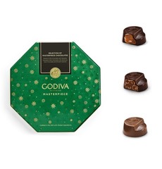 Godiva Holiday Masterpiece Gift Tin, Assorted Milk & Dark Chocolates with Gan…