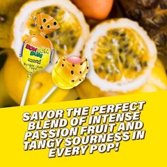 Bon Bon Bum Passion Fruit Lollipops 48 Count Individually Wrapped Candy Snacks