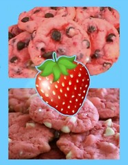 HOMEMADE YUMMY STRAWBERRY CHOCOLATE & WHITE CHIP COOKIES (2 DOZEN) YUMMY!