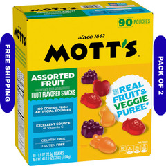 Mott’s Assorted Fruit Flavored Snacks 0.8 oz Pouches Pack of 2 (180 Total Packs)