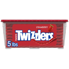 Twists Strawberry Flavored Licorice Style, Chewy Holiday Candy Tub, 5 lb