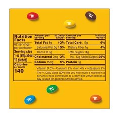 2 Packs M&M’S Peanut Milk Chocolate Candy Bulk Jar 62 oz. Each Pack