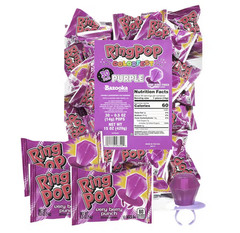 Purple Very Berry Punch Ring Candy Bulk Bag 30 Pc Individually Wrapped Treats
