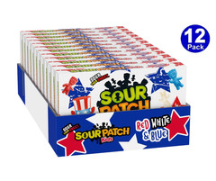 NEW! 12x Packs SOUR PATCH KIDS Red, White & Blue Soft & Chewy Candy – 3.08oz