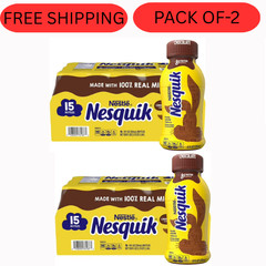 Nesquik Chocolate Milk 8 oz Bottles (15 Pack) Pack of 2 Total 30 Ready to Drink