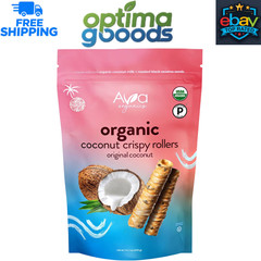 Ava Organics Coconut Crispy Rollers, 14.1 oz – Organic Coconut Snack Rolls.