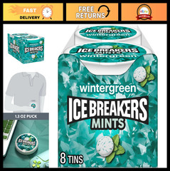Sugar Free Wintergreen Mints Tins – 1.5 oz (8 Count) – Fresh Breath, Low Calorie
