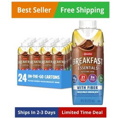 Ready to Drink with Fiber, Rich Milk Chocolate, 8 FL OZ Carton Pack of 24