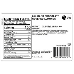 Crunchy Dark Chocolate Covered Almonds, 35.2 oz