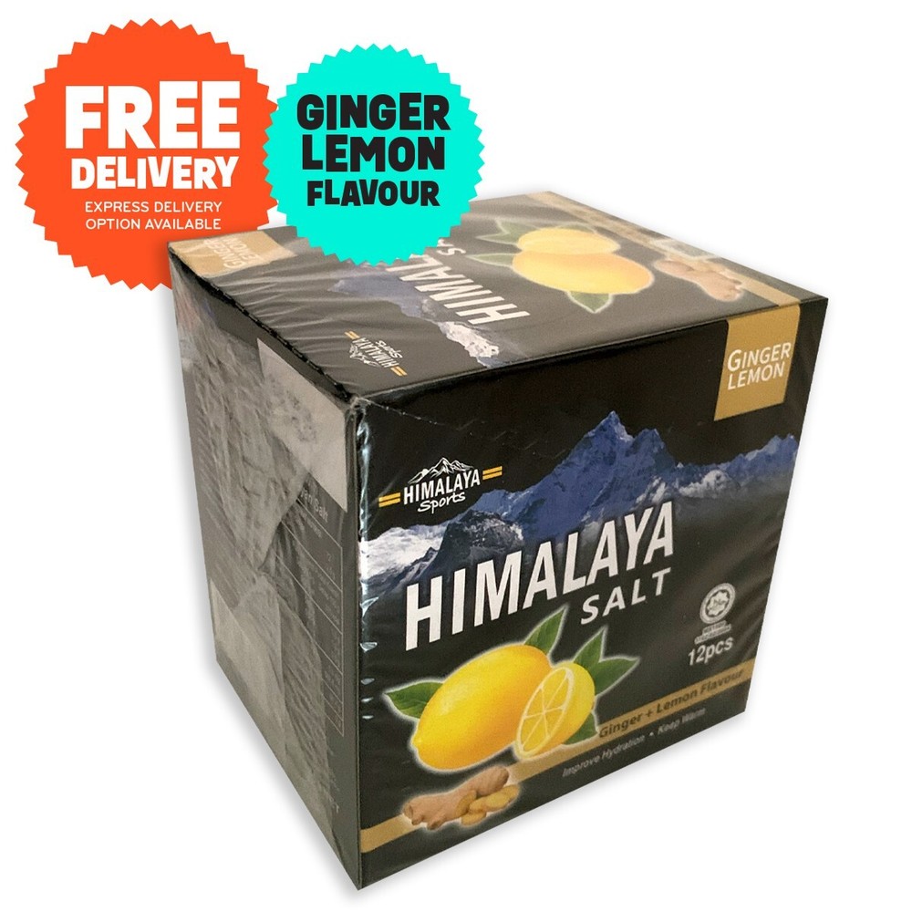 1 X Box 12 Packs Himalaya Salt Sport Candy Ginger Lemon Flavour Throat Soothing