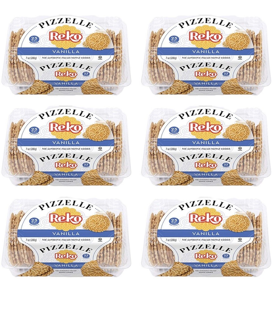 6 Packs – Reko Vanilla Pizzelle Italian Waffle Cookie 7oz each pack