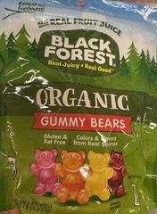 (1) Bag Of Black Forest Organic Gummy Bears Chewy Candy 8 Oz Gluten & Fat Free
