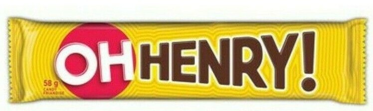 96 full size OH HENRY chocolate candy bar by Hershey 58g each Free Shipping