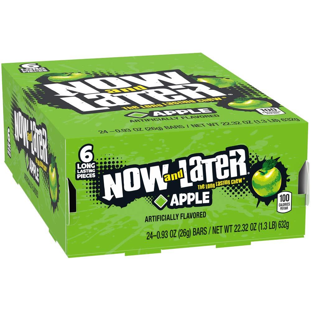 Now and Later Original Taffy Chews Candy, 0.93 Bar, apple, 22.32 Ounce (Pack of