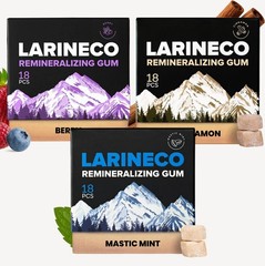 Larineco Remineralizing Gum with Nano Hydroxyapatite & 18 Count (Pack of 3)
